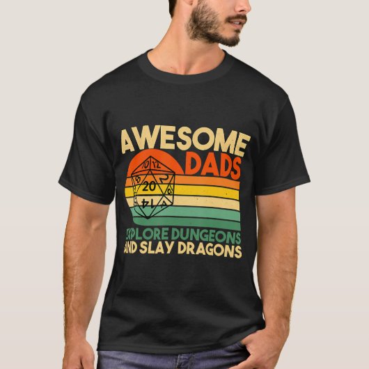 Mens Phantastische Vater entdecken Dungeons Dm Rpg T-Shirt (Vorderseite)