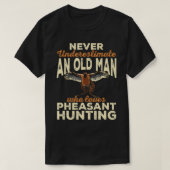 Mens Pheasant Junting Upland Bird Hunting T - Shir T-Shirt (Design vorne)