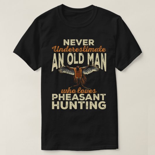 Mens Pheasant Junting Upland Bird Hunting T - Shir T-Shirt (Design vorne)
