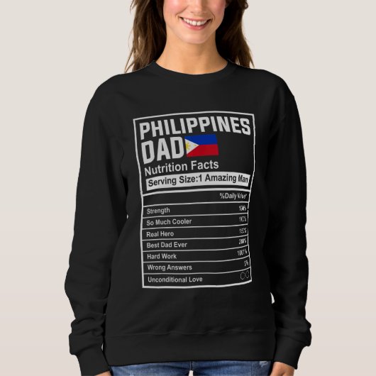 Mens Philippines Dad Nutrition Facts Father's Day  Sweatshirt (Vorderseite)