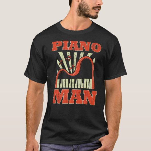 Mens Piano Man Musical Instrument Musical Istrume T-Shirt (Vorderseite)