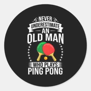 Mens Ping Pong Table Tennis Player Balls Paddle Ga Runder Aufkleber