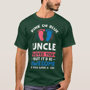 Mens Pink oder Blauer Onkel Geschlecht offenbaren T-Shirt