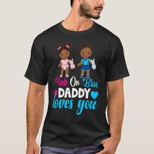Mens Pink oder Blue Daddy Lieben Sie Papa zu Gen. T-Shirt (Vorderseite)