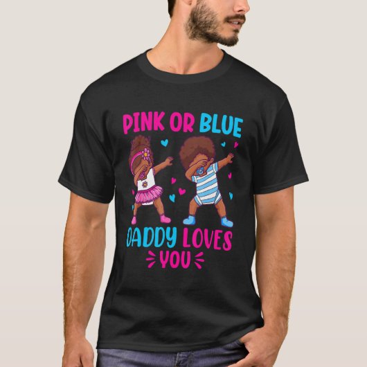 Mens Pink oder Blue Daddy Lieben Sie Papa zu Gen. T-Shirt (Vorderseite)