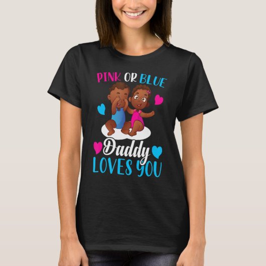 Mens Pink oder Blue Daddy Lieben Sie Papa zu Gen. T-Shirt (Vorderseite)