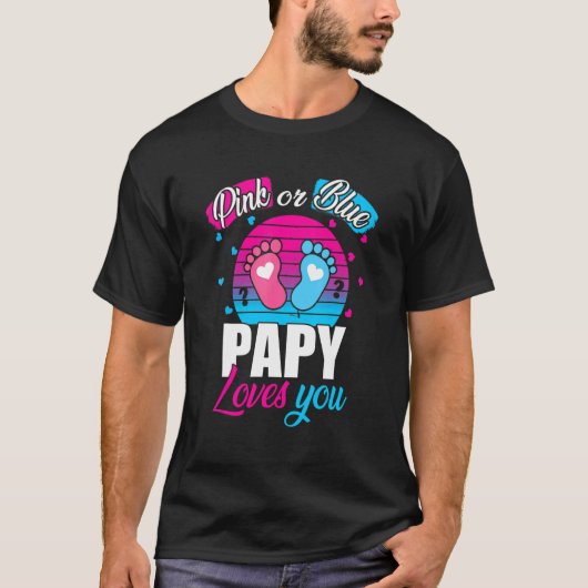 Mens Pink oder Blue Papy Lieben Sie zeigen Baby Gi T-Shirt (Vorderseite)