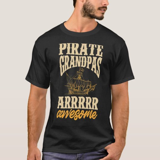 Mens Pirate Grandpa Piratenflagge Freebooter 3 T-Shirt (Vorderseite)
