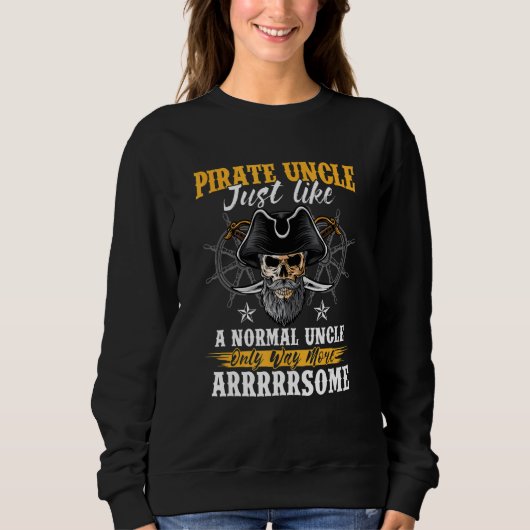 Mens Pirate Uncle Piratenflagge Freebooter 1 Sweatshirt (Vorderseite)