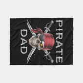 Mens Pirate Vater Fleecedecke (Vorderseite (Horizontal))