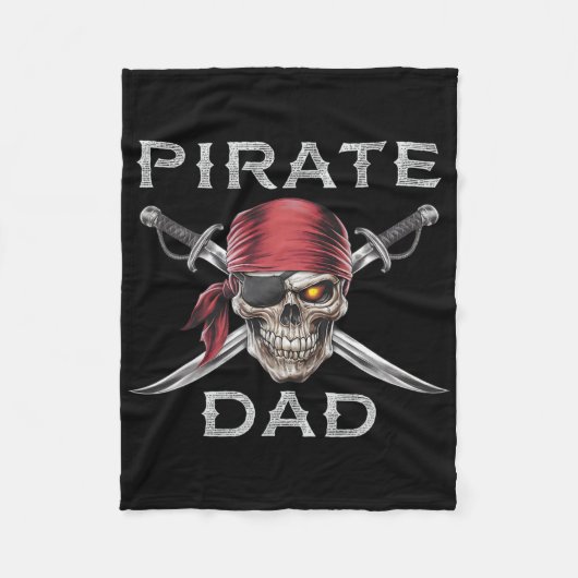 Mens Pirate Vater Fleecedecke (Vorderseite)