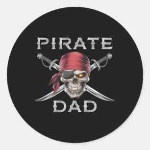 Mens Pirate Vater Runder Aufkleber