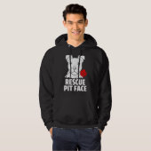 Mens Pitbull Rescue Pit Face Funny Niedlich Pitbul Hoodie (Vorne ganz)