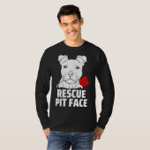 Mens Pitbull Rescue Pit Face Funny Niedlich Pitbul T-Shirt (Vorne ganz)