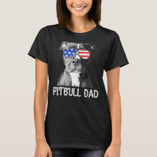 Mens Pitbull Vater American Flag Patriotic Dog 4. T-Shirt