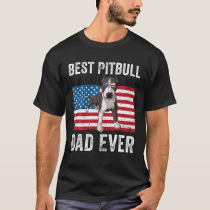 Mens Pitbull Vater American Flag Pittie Vater Dog  T-Shirt