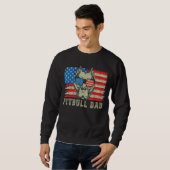 Mens Pitbull Vater American Pit Bull Dog Us Flag 4 Sweatshirt (Vorne ganz)