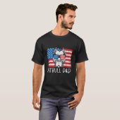 Mens Pitbull Vater American Pit Bull Dog Us Flag 4 T-Shirt (Vorne ganz)