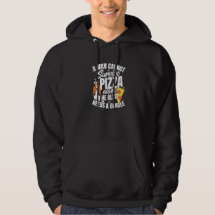 Mens Pizza und Beagle Dog and Food Liebe Puff Hoodie