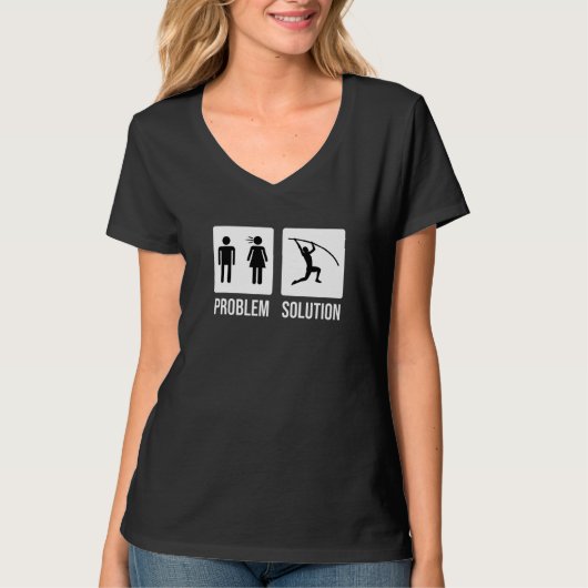 Mens Pole Vault Vaulter Jump Problem Solution T-Shirt (Vorderseite)