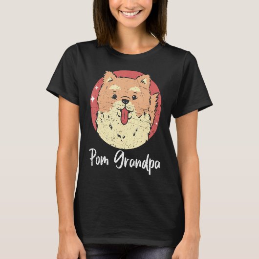 Mens Pom Grandpa Dog Eigentümer Spitz 2 T-Shirt (Vorderseite)