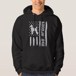Mens Poodle Vater Us Flag Vintag Patriot Dog Lover Hoodie