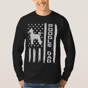 Mens Poodle Vater Us Flag Vintag Patriot Dog Lover T-Shirt