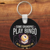 Mens Pool Billiard Gift Opa 8 Ball Player Schlüsselanhänger (Vorderseite)