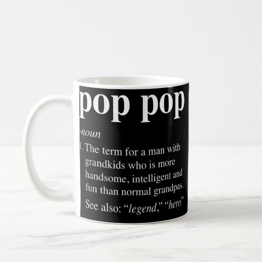 Mens Pop Pop Definition Funny Poppop Wörterbuch Kaffeetasse (Links)
