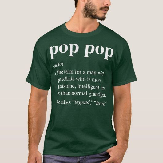 Mens Pop Pop Definition Funny Poppop Wörterbuch T-Shirt (Vorderseite)