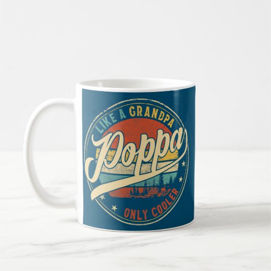 Mens Poppa wie Opa Nur Cooler lustig Kaffeetasse (Links)