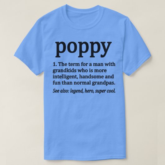 Mens Poppy Definition Funny Poppy Opa T-Shirt (Design vorne)