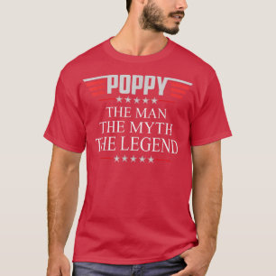 Mens Poppy Der Mann der Mythos der Legende V2 Mohn T-Shirt