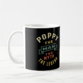 Mens Poppy The Man Myth Legend Vater Gift Kaffeetasse (Links)