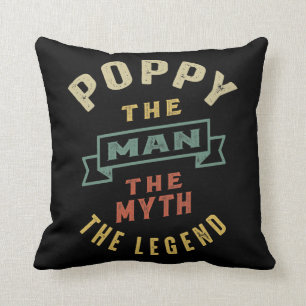 Mens Poppy The Man Myth Legend Vater Gift Kissen