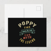 Mens Poppy The Man Myth Legend Vater Gift Postkarte (Vorne/Hinten)