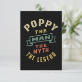 Mens Poppy The Man Myth Legend Vater Gift RSVP Karte (Stehend Vorderseite)