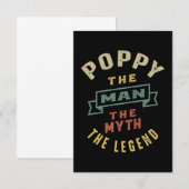 Mens Poppy The Man Myth Legend Vater Gift RSVP Karte (Vorne/Hinten)