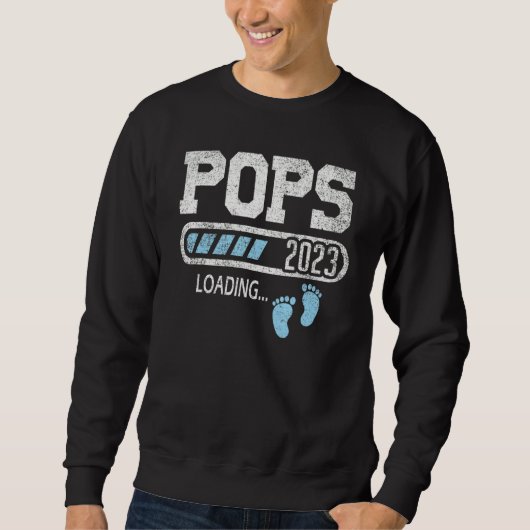 Mens Pops 2023 Loading For Pregnancy Announcement Sweatshirt (Vorderseite)