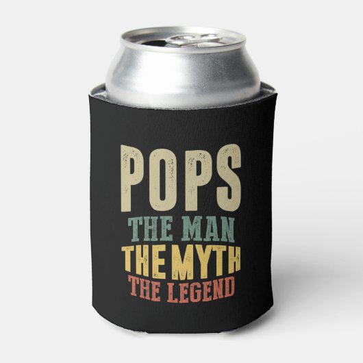 Mens Pops Der Mensch Myth Legend Vater Geschenk Dosenkühler (Kanne Vorderseite)