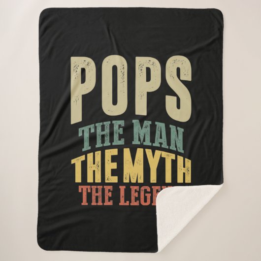 Mens Pops Der Mensch Myth Legend Vater Geschenk Sherpadecke (Vorderseite)