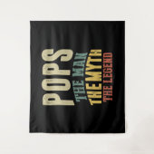 Mens Pops Der Mensch Myth Legend Vater Geschenk Wandteppich (Vorderseite)