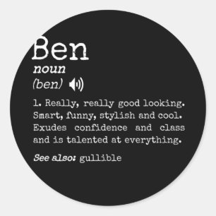 Mens Prank Vorname Bedeutung Wörterbuch Runder Aufkleber