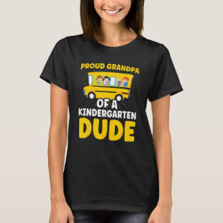 Mens Pre K Proud Grandpa Of A Kindergarten Dude Ki T-Shirt