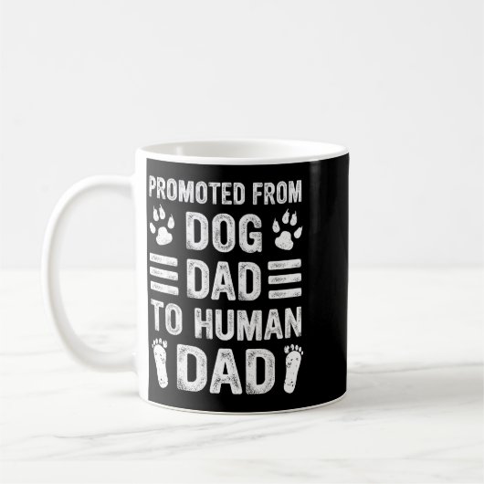 Mens Promoted From Dog Dad To Human Dad, Funny New Kaffeetasse (Links)
