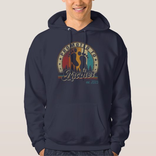 Mens Promoted to Brother Est 2023 First Time Hoodie (Vorderseite)