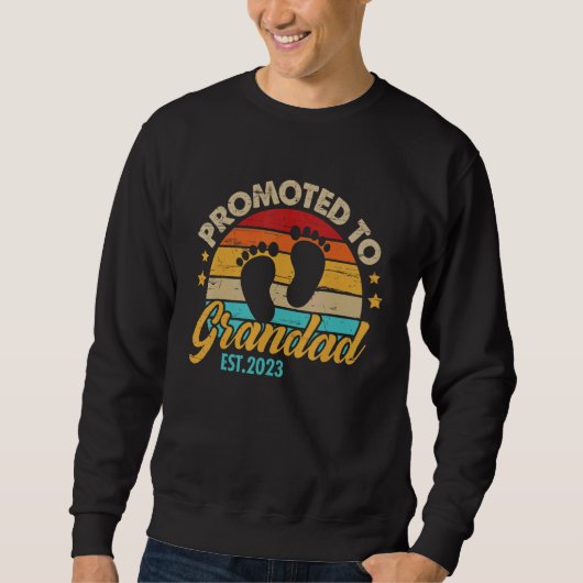 Mens Promoted to Grandad 2023 Father's Day  First  Sweatshirt (Vorderseite)