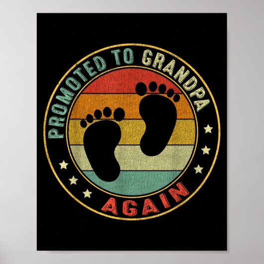 Mens Promoted To Grandpa Again Pregnancy Expecting Poster (Vorne)