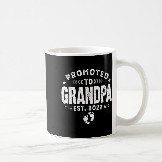 Mens Promoted To Grandpa Est 2022 Funny New Grandp Kaffeetasse (Rechts)