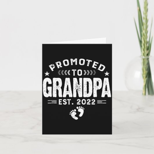 Mens Promoted To Grandpa Est 2022 Funny New Grandp Karte (Vorderseite)